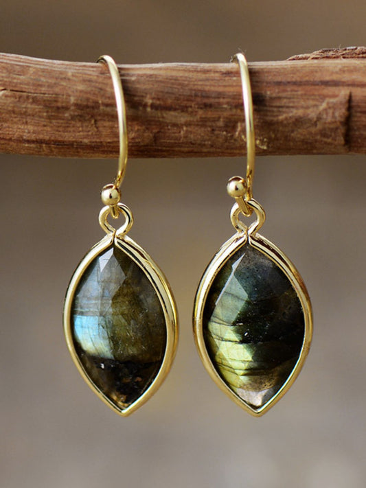 Geometrical Shape Natural Stone Dangle Earrings