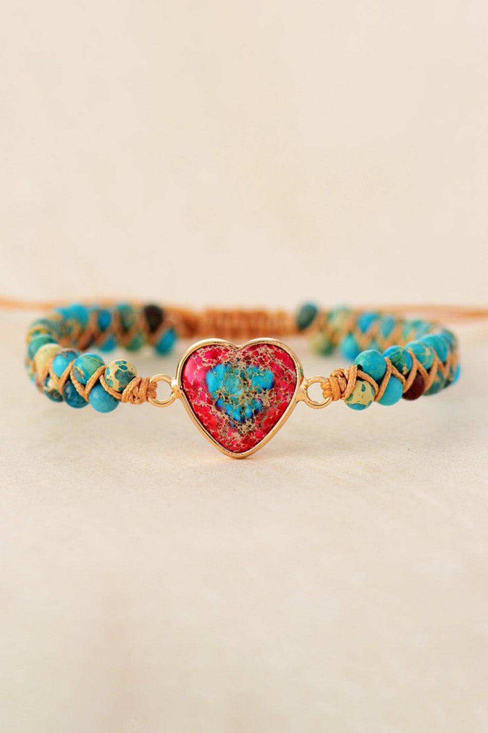 Handmade Heart Shaped Natural Stone Bracelet