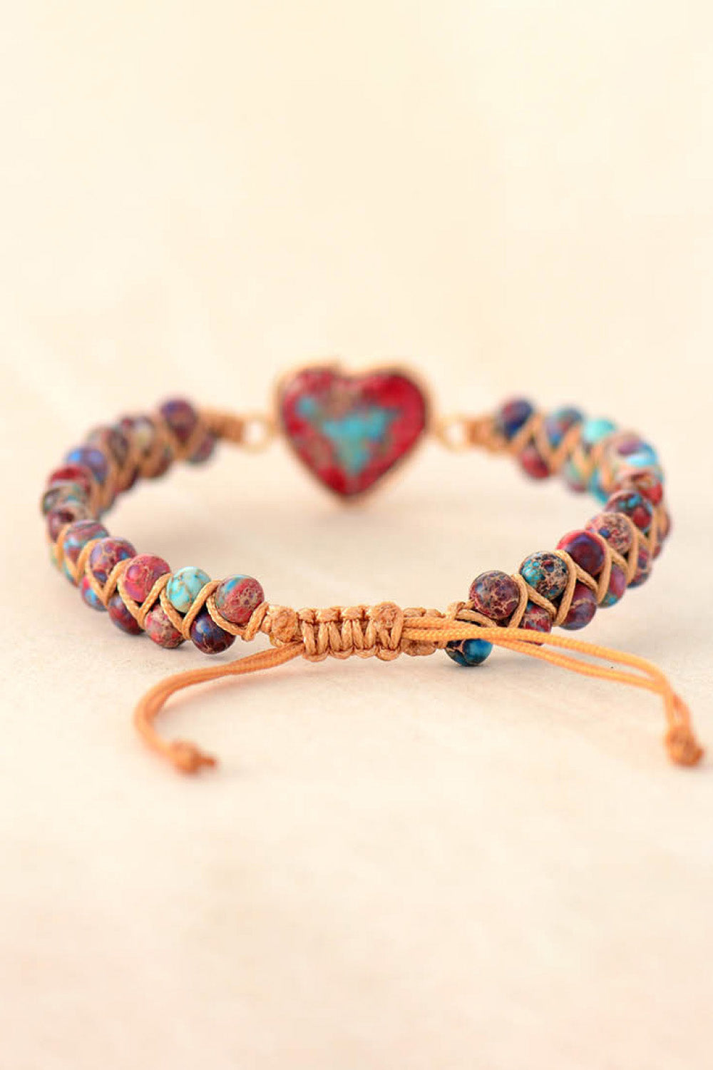 Handmade Heart Shaped Natural Stone Bracelet