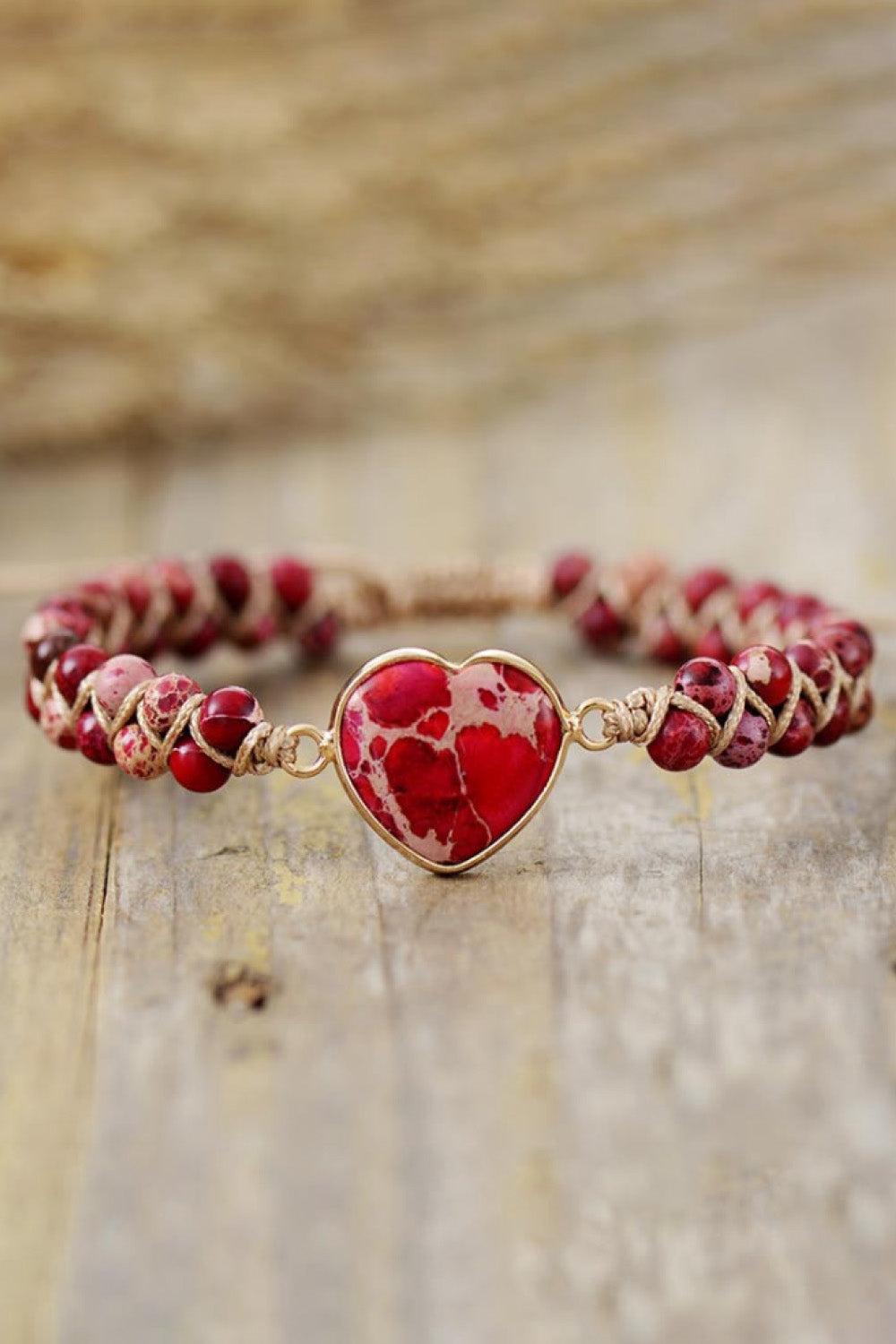 Handmade Heart Shaped Natural Stone Bracelet