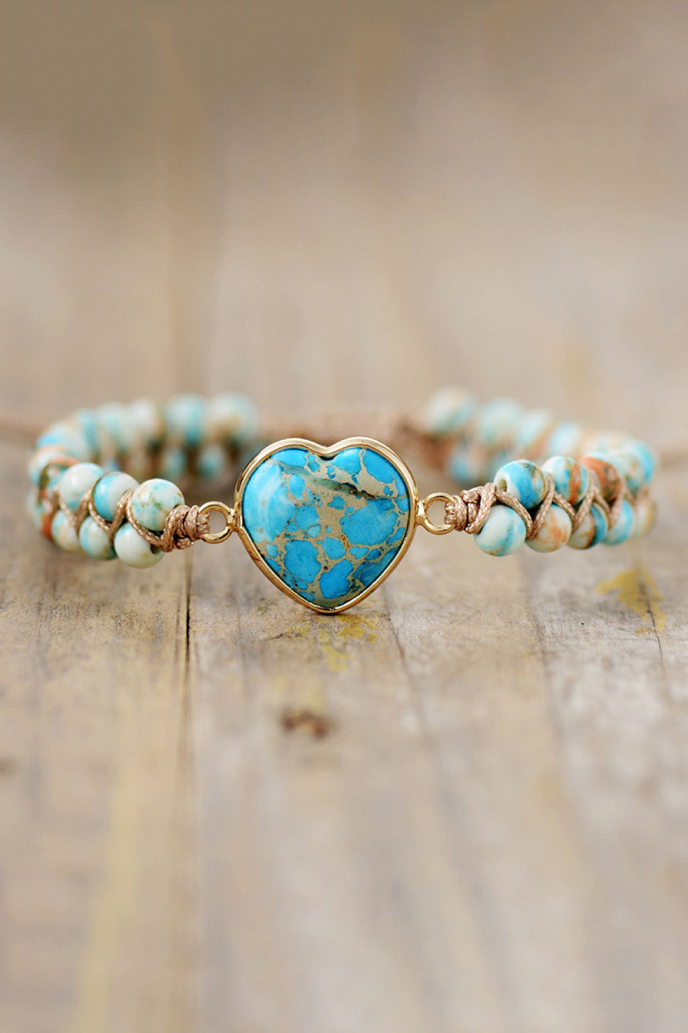 Handmade Heart Shaped Natural Stone Bracelet