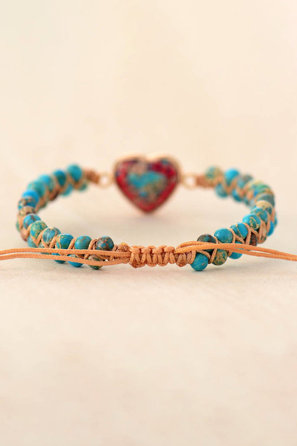 Handmade Heart Shaped Natural Stone Bracelet