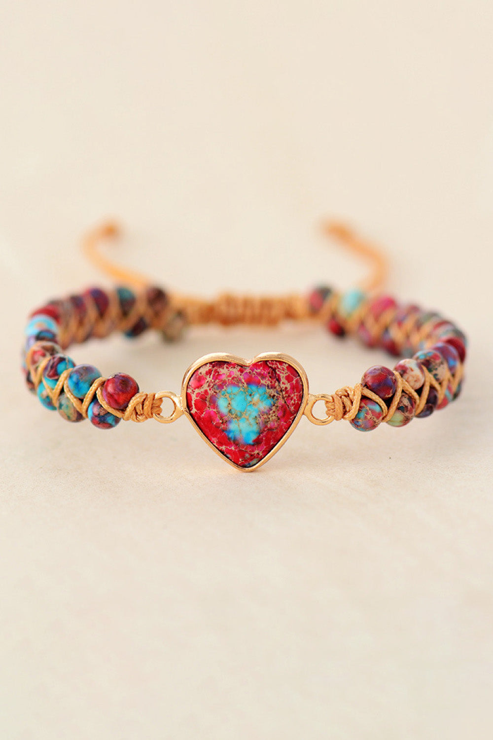 Handmade Heart Shaped Natural Stone Bracelet