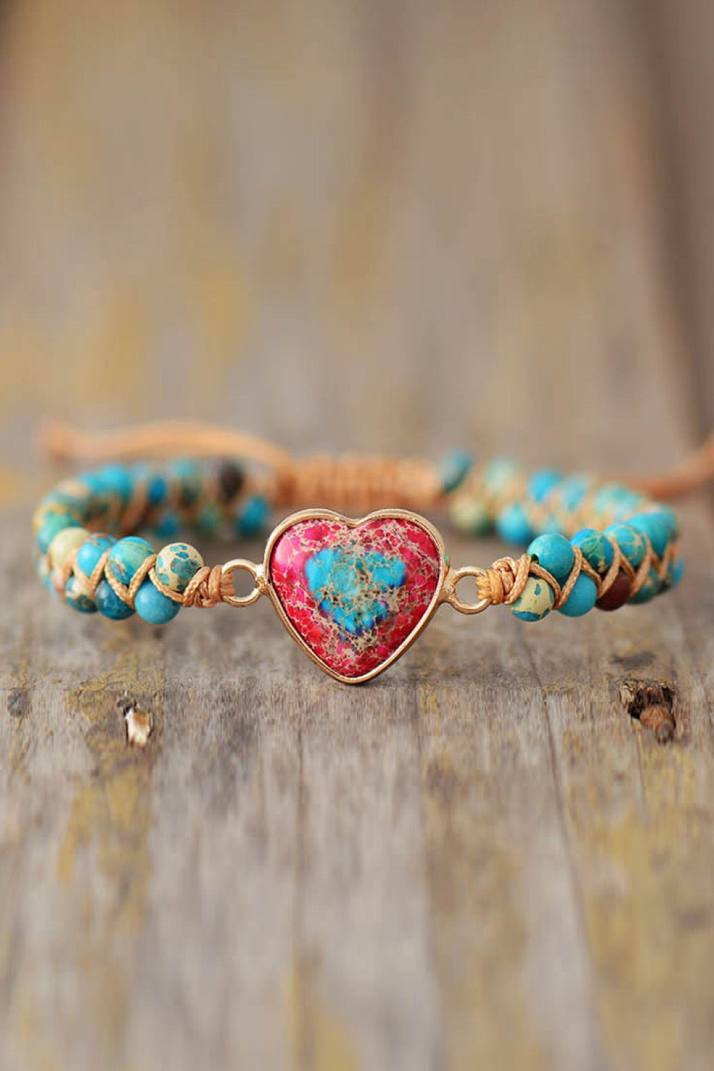 Handmade Heart Shaped Natural Stone Bracelet