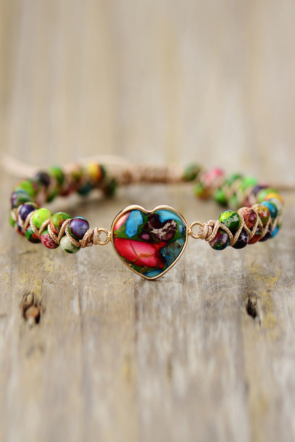 Handmade Heart Shaped Natural Stone Bracelet