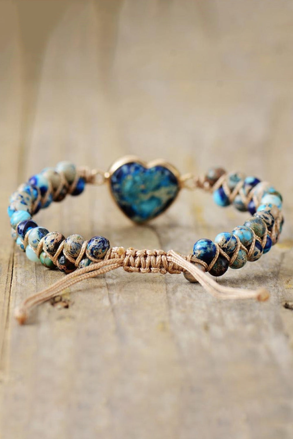 Handmade Heart Shaped Natural Stone Bracelet