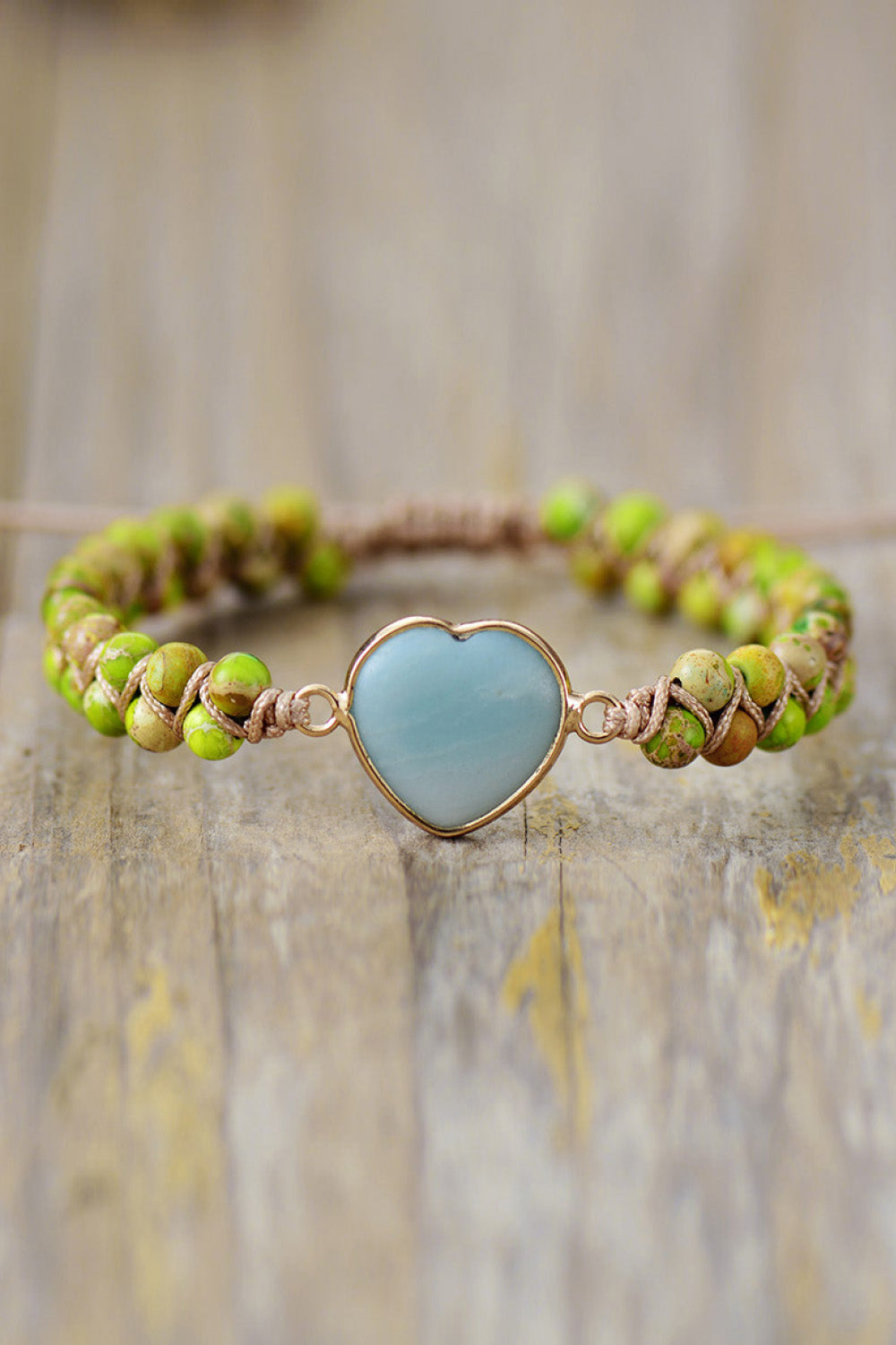 Handmade Heart Shaped Natural Stone Bracelet