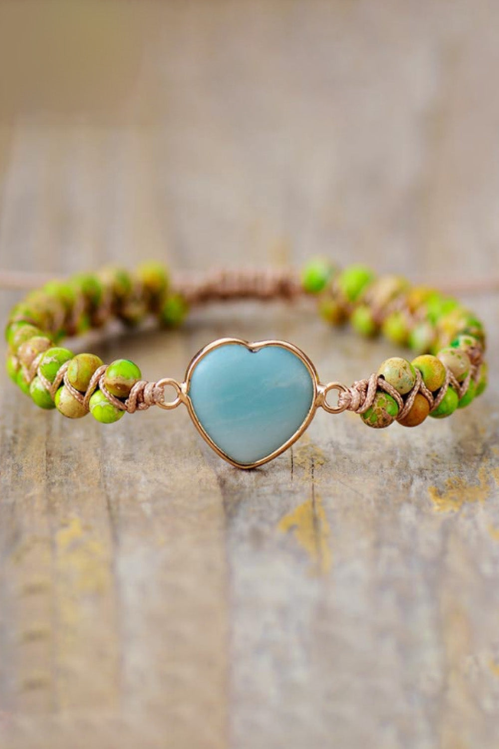 Handmade Heart Shaped Natural Stone Bracelet